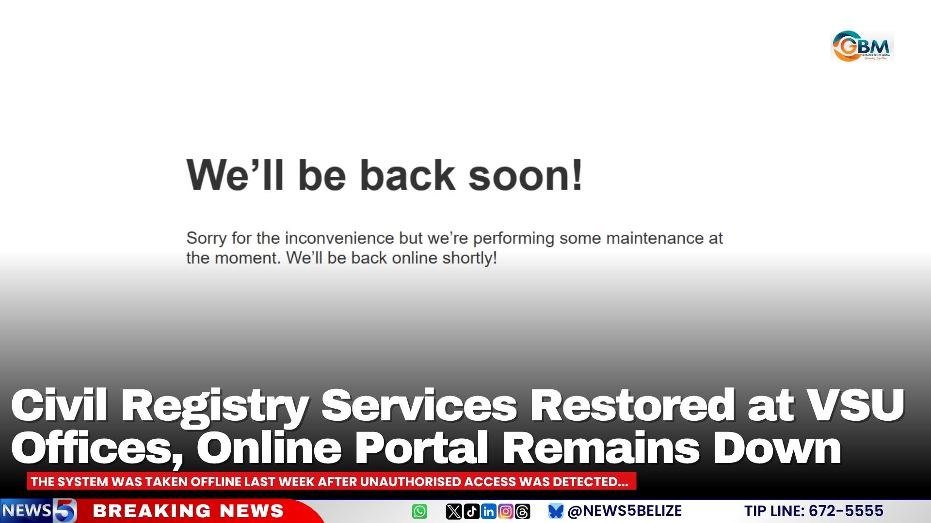 Civil Registry Services Restored at VSU Offices, Online Portal Remains Down