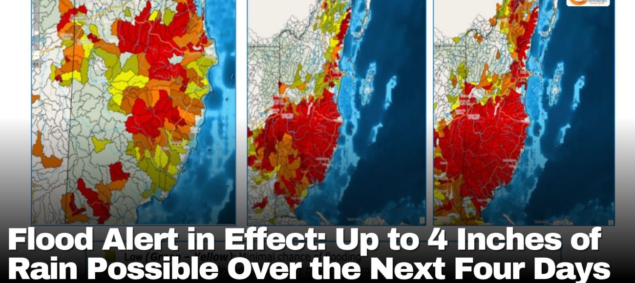 Flood Alert in Effect: Up to 4 Inches of Rain Possible Over the Next Four Days