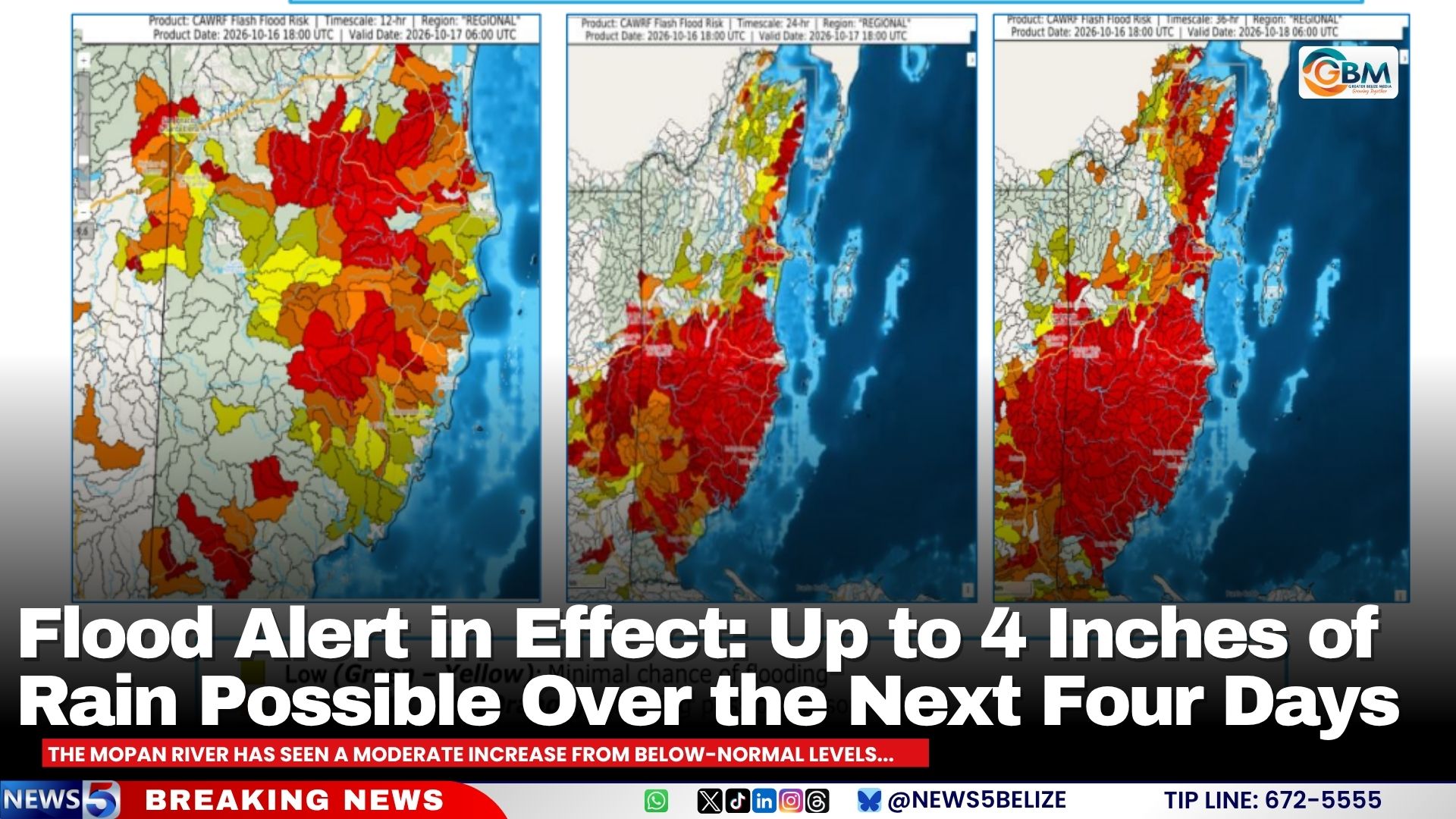 Flood Alert in Effect: Up to 4 Inches of Rain Possible Over the Next Four Days