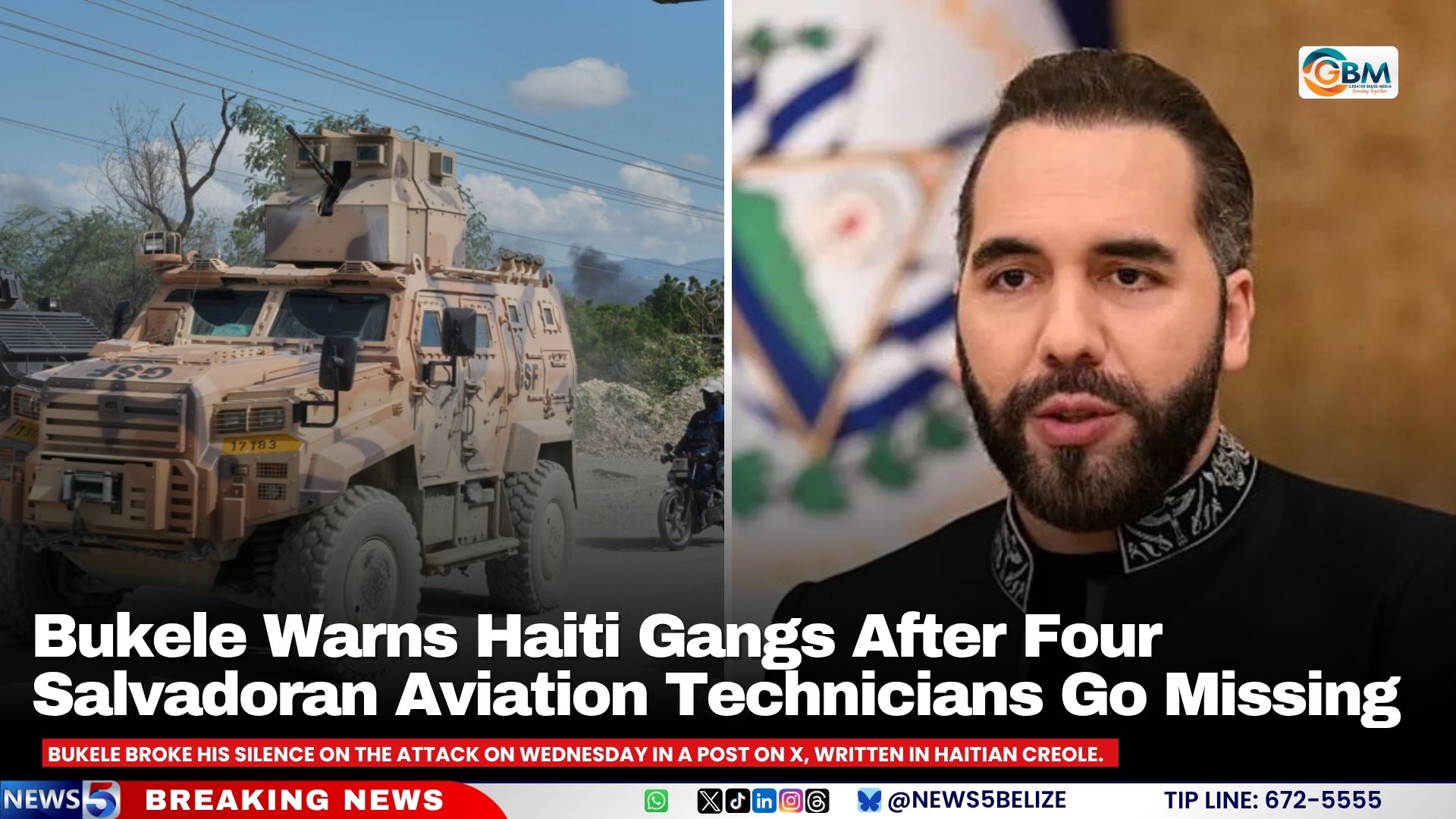 Bukele Warns Haiti Gangs After Four Salvadoran Aviation Technicians Go Missing