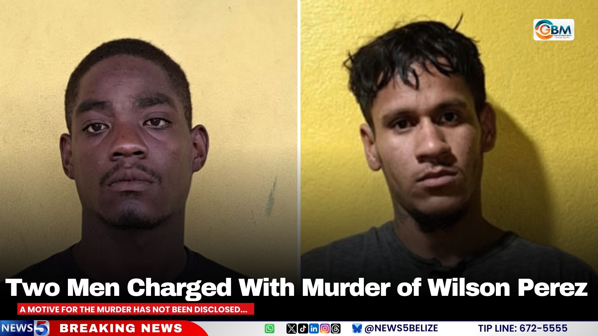 Two Men Charged With Murder of Wilson Perez