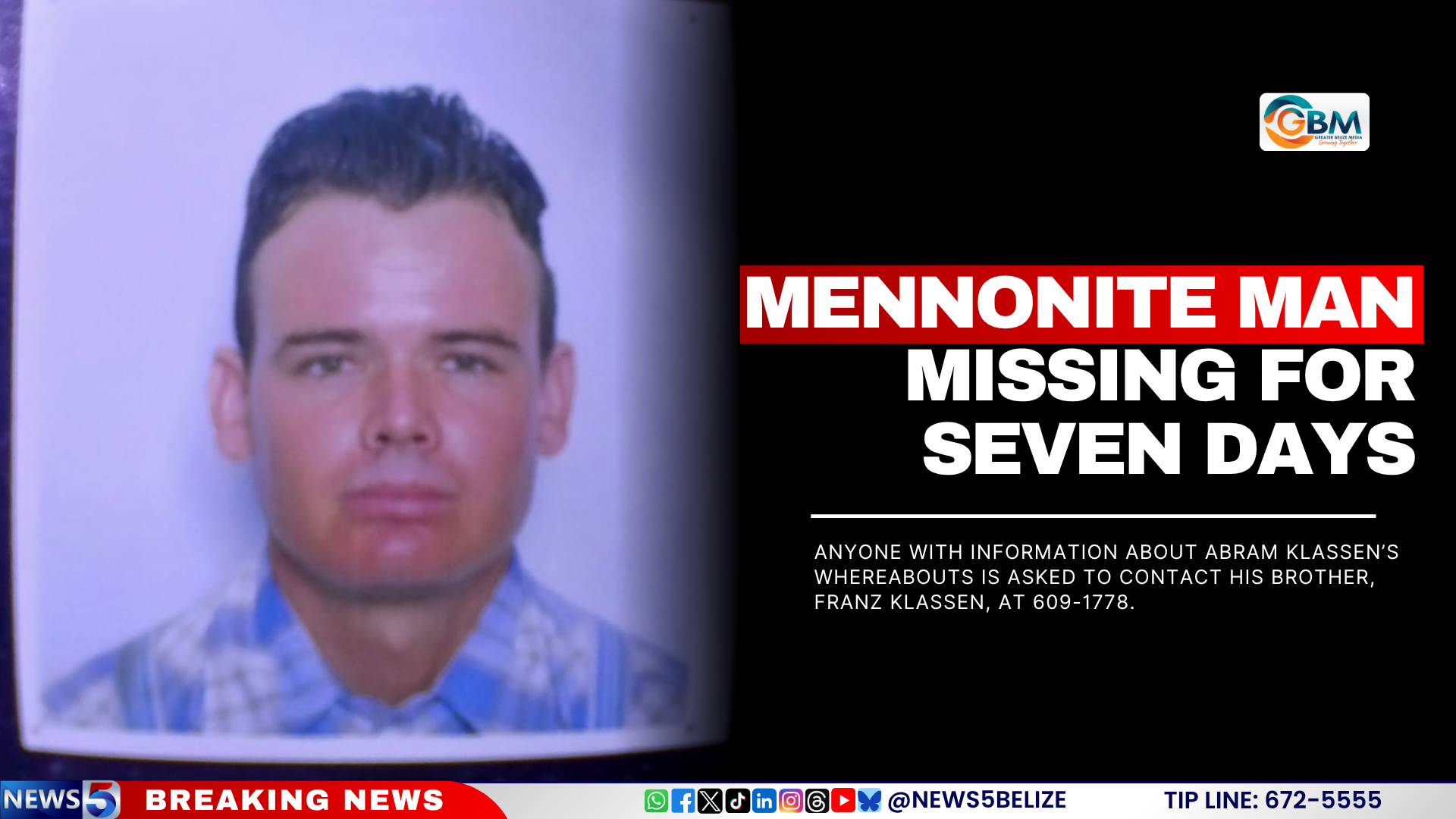 Mennonite Man Missing for Seven Days