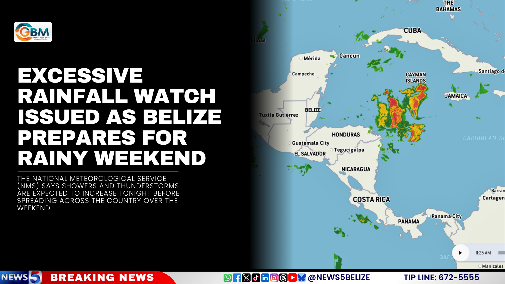 Excessive Rainfall Watch Issued as Belize Prepares for Rainy Weekend